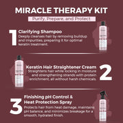 Brazilian Keratin Hair Treatment Blowout Complex- Prohall Miracle Therapy Kit 53Floz/ 1565ml- Formaldehyde Free Keratin Treatment at Home -Queratina Brasileña Keratina Para Alisar el Pelo Sin Formol
