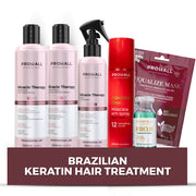Brazilian Keratin Hair Treatment Blowout Complex- Prohall Miracle Therapy Kit 53Floz/ 1565ml- Formaldehyde Free Keratin Treatment at Home -Queratina Brasileña Keratina Para Alisar el Pelo Sin Formol