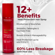 Prohall Cosmetic Heat Protectant for Hair - Leave in Thermal Protector Cream - Nourish & Hydrate Hair - Reduce Frizz & Prevent Split Ends Absolut One - 6.76 fl. Oz