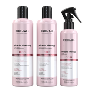 Brazilian Keratin Hair Treatment Kit - Straightening Blowout Formaldehyde-Free -Prohall Professional Miracle Therapy 17oz- Keratina Queratina Alisador para el pelo