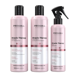 Brazilian Keratin Hair Treatment Kit - Straightening Blowout Formaldehyde-Free -Prohall Professional Miracle Therapy 17oz- Keratina Queratina Alisador para el pelo